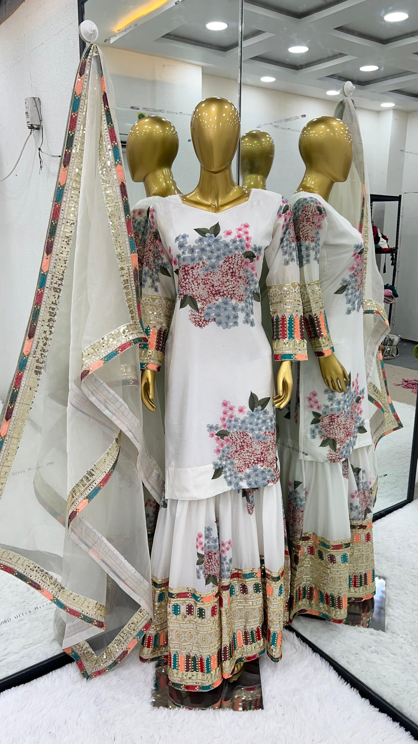 LOUNCHING CHINON SILK WITH ZARI EMBROIDERY DRESS