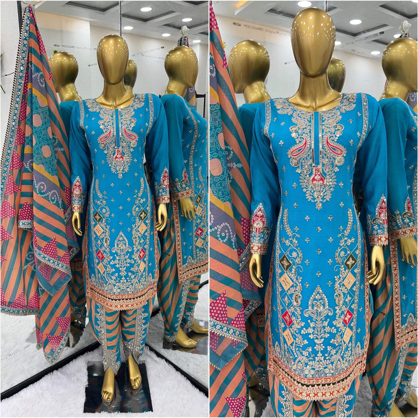 NEW CHINON SILK PAKISTANI DRESS