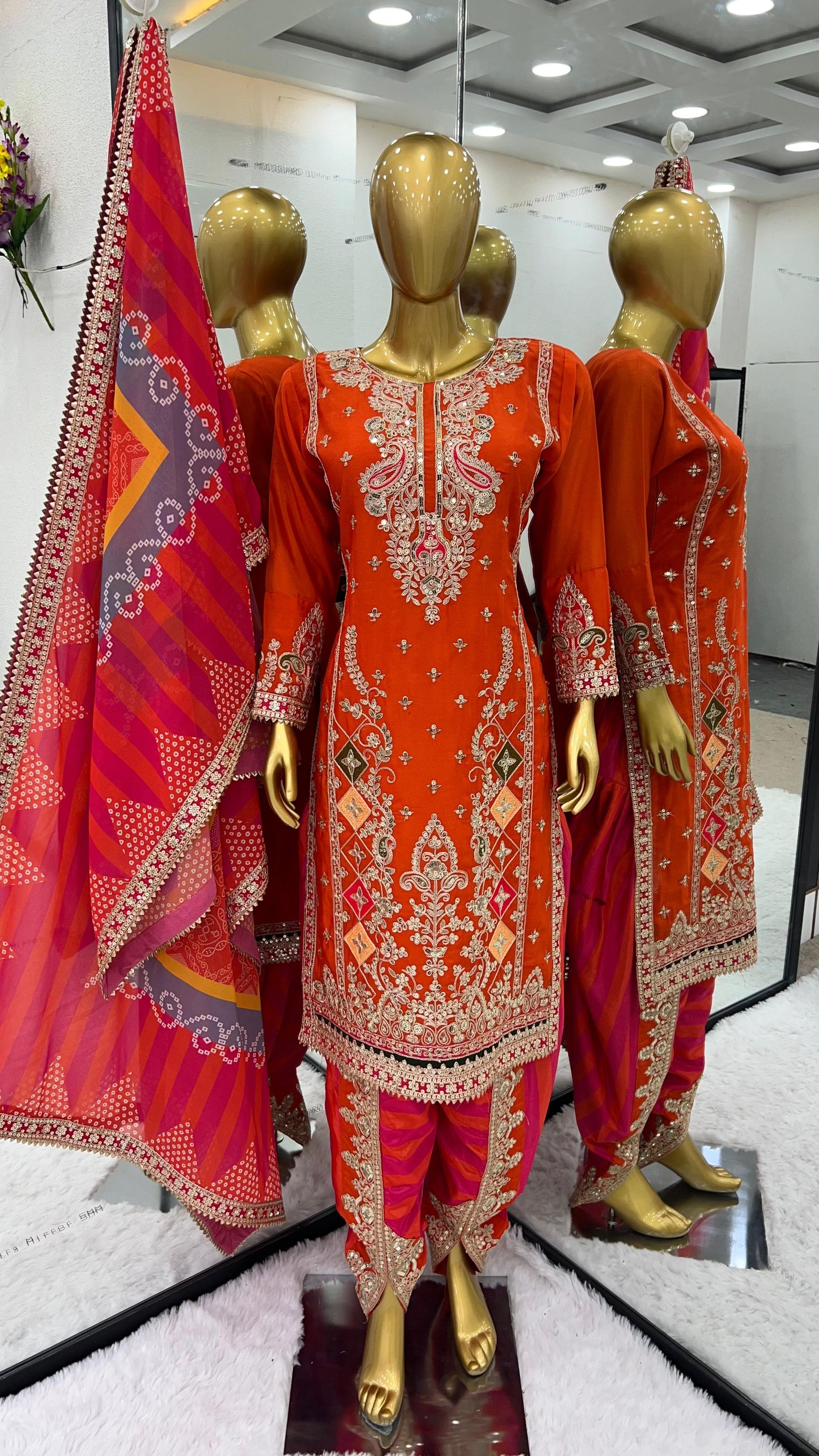 NEW CHINON SILK PAKISTANI DRESS
