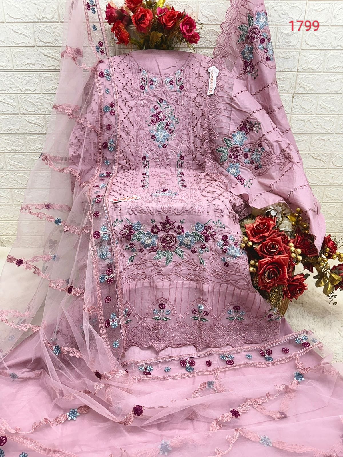 DESIGNER COTTON EMBROIDERED DRESS