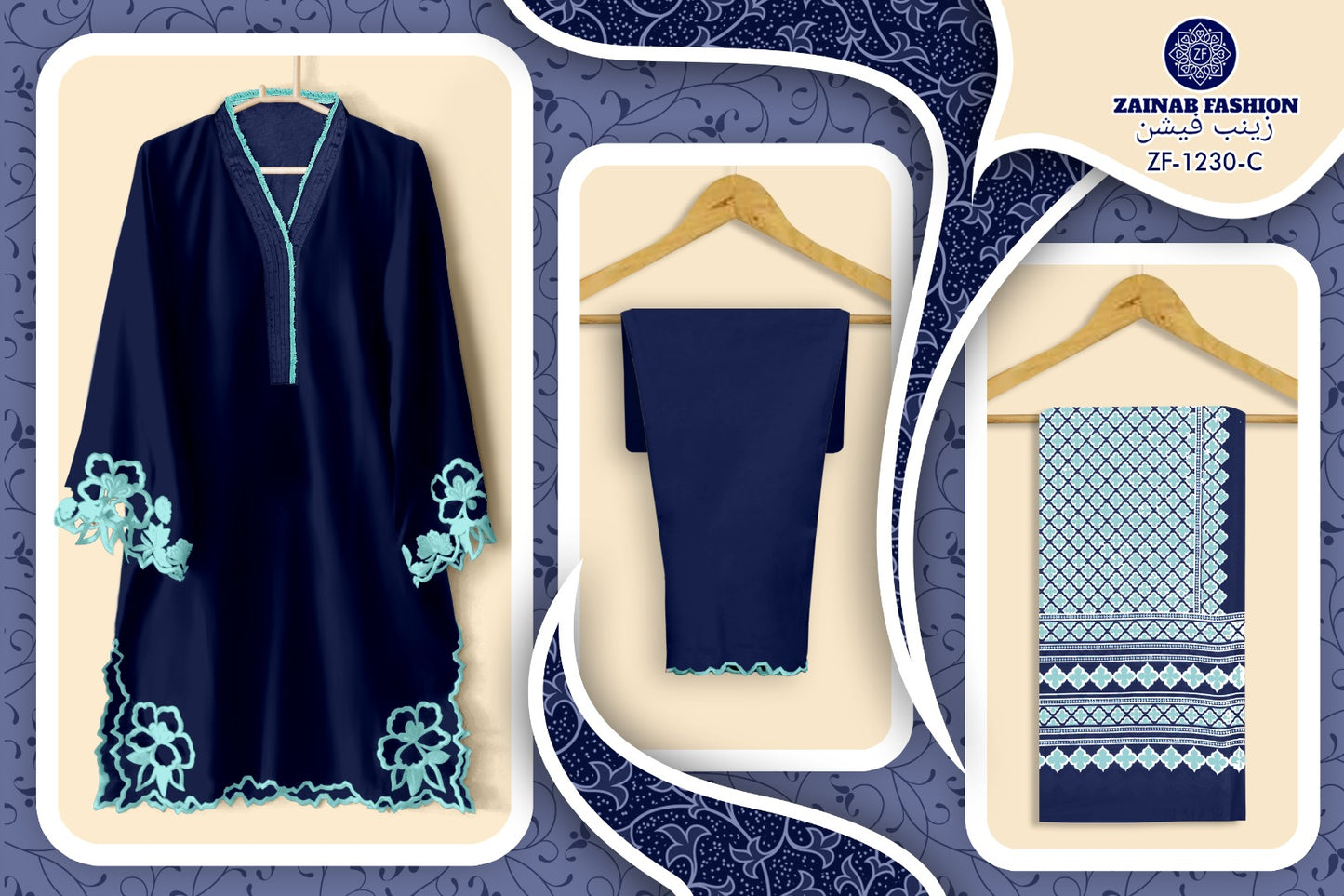 DESIGNER SATIN COTTON PAKISTANI DRESS