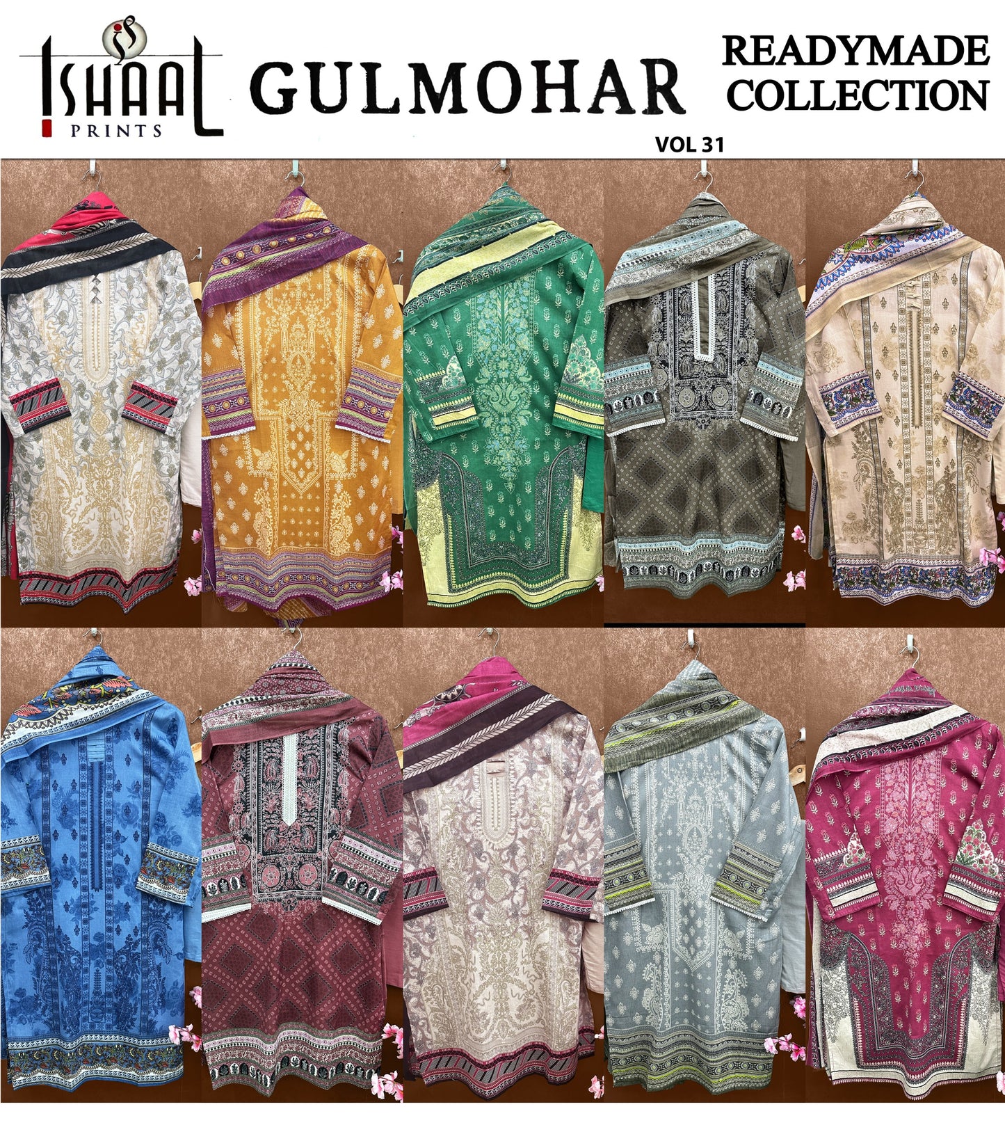 NEW LAWN COTTON PAKISTANI DRESS ( PACK OF 10 )