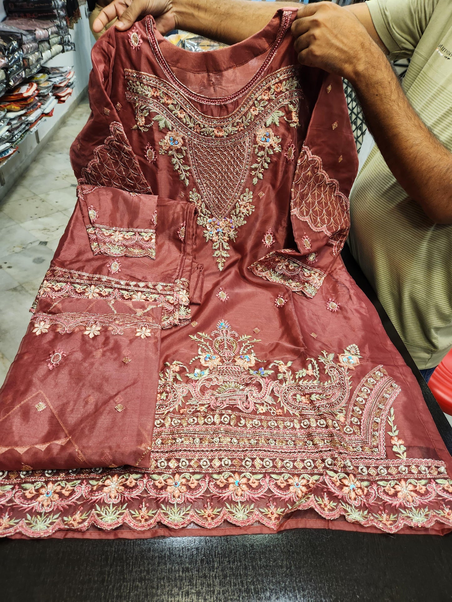 PAKISTANI HEAVY SILK GEORGETTE DRESS ( PACK OF 4 )