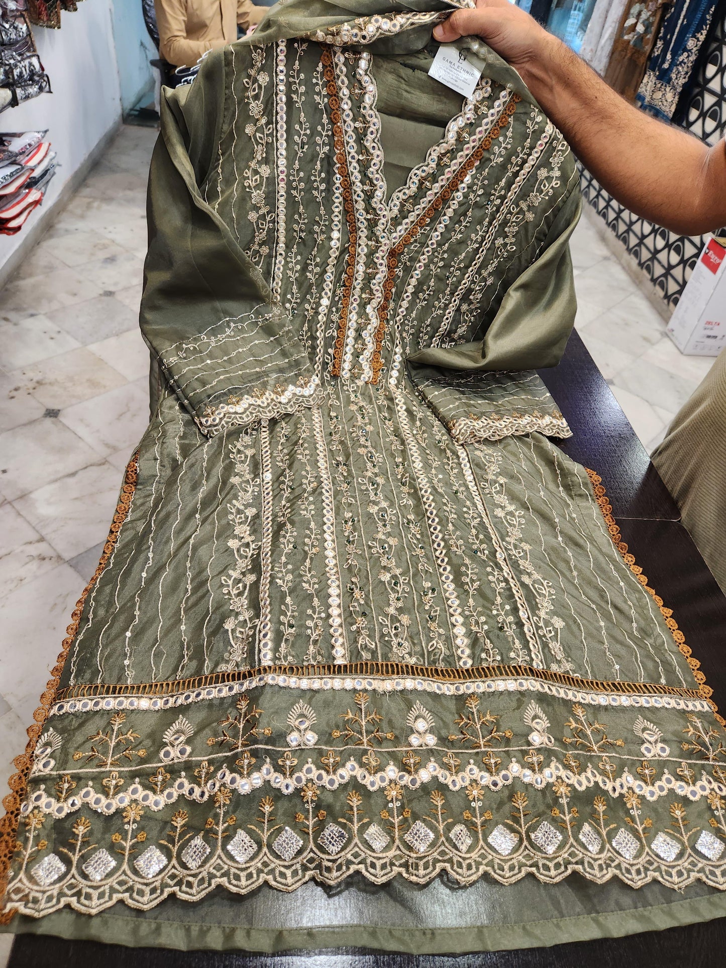 PAKISTANI ORANZA SILK DRESS ( PACK OF 4 )