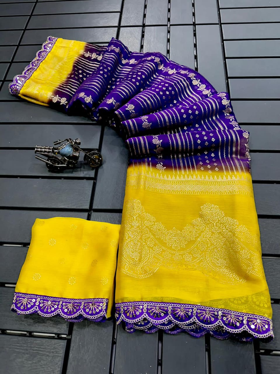 BEAUTIFUL GEORGETTE CHIFFON SARE ( PACK OF 4 )
