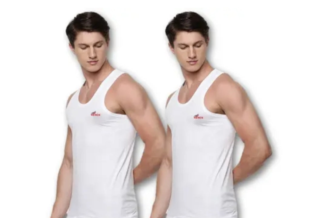 MENS DAILY WEAR COMFORTABLE INNER WEAR PURE COTTON PLAIN WHITE COLORS