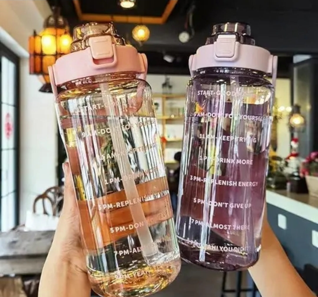2 LT CAPACITY BELT STRAW TRANSPARENT MOTIVATIONAl WATER BOTTLE