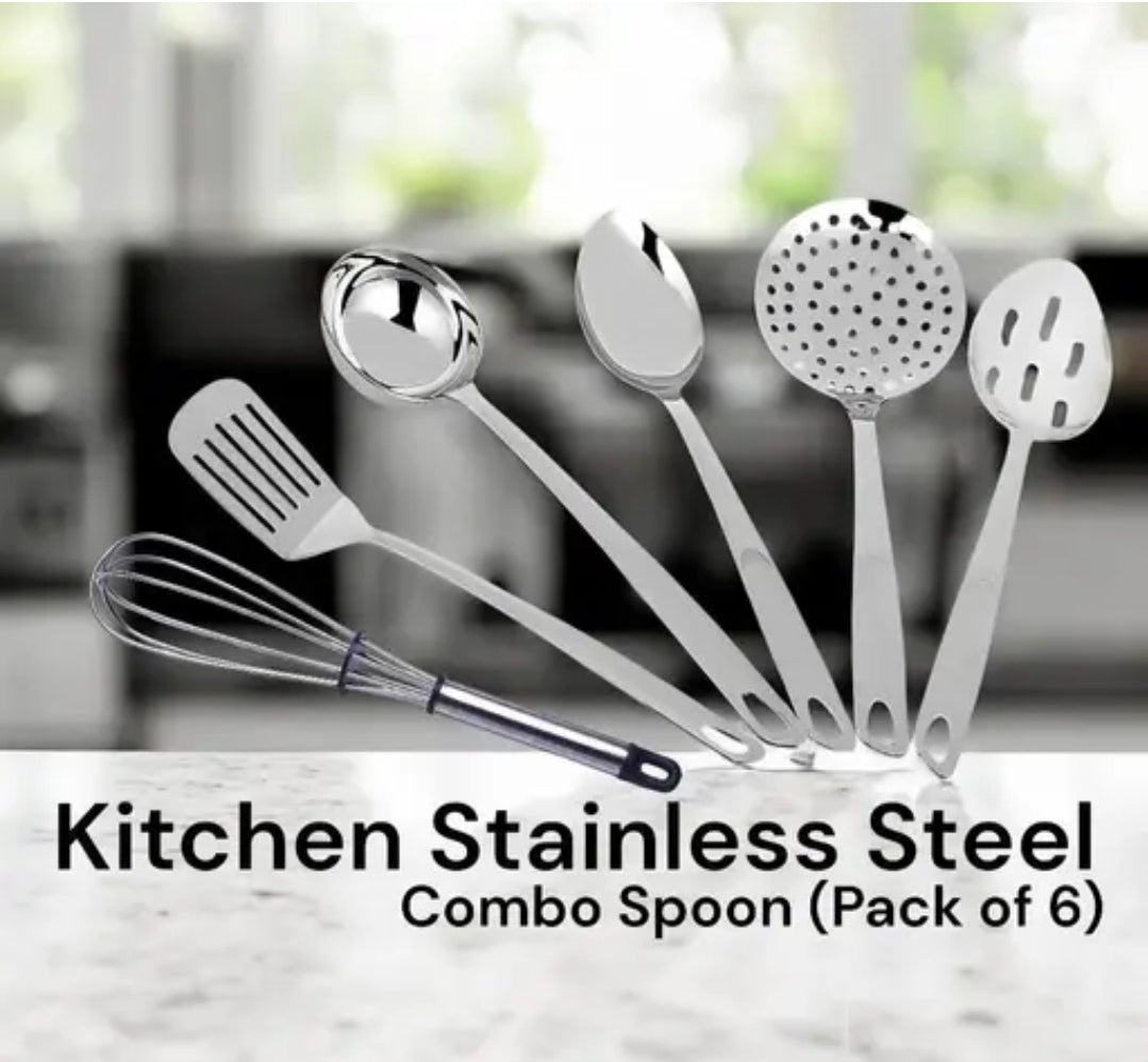 KITCHEN STEEL SERVING SPOONS UTENSILS SET