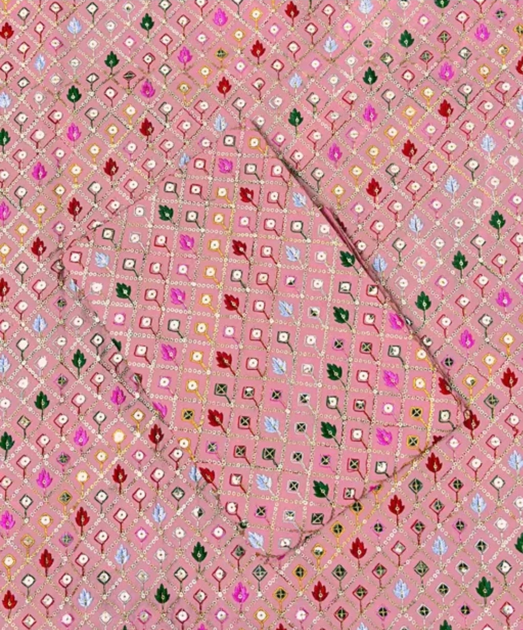 WOMEN'S HEAVY MIRROR WORK FABRIC BLOUSE AND SKRIT FABRIC