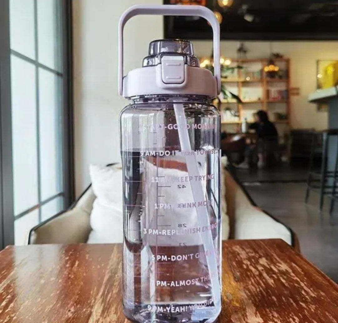 2 LT CAPACITY BELT STRAW TRANSPARENT MOTIVATIONAl WATER BOTTLE
