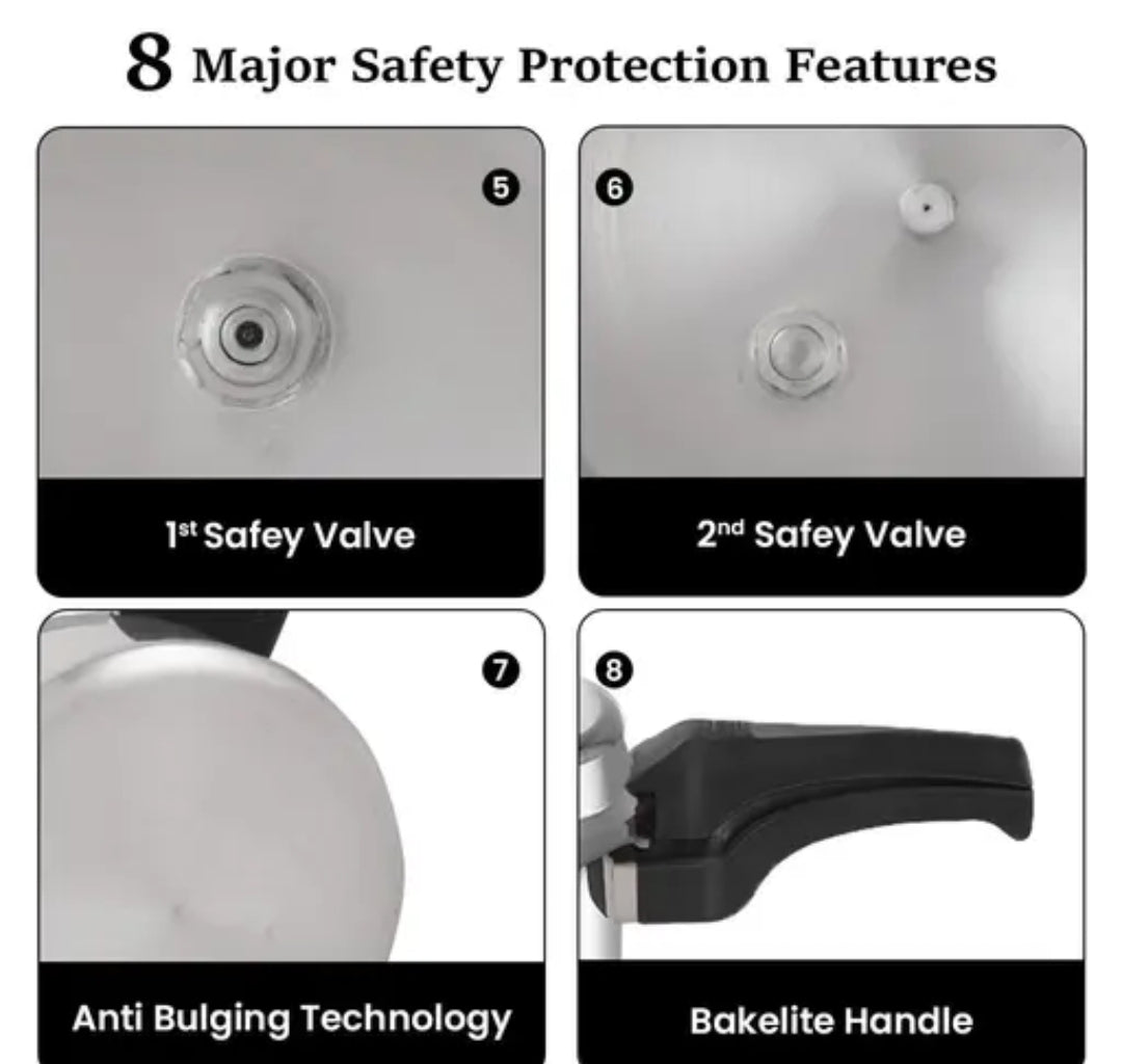 ALUMINIUM 2 LITER PRESSURE COOKER WITH OUTER LID