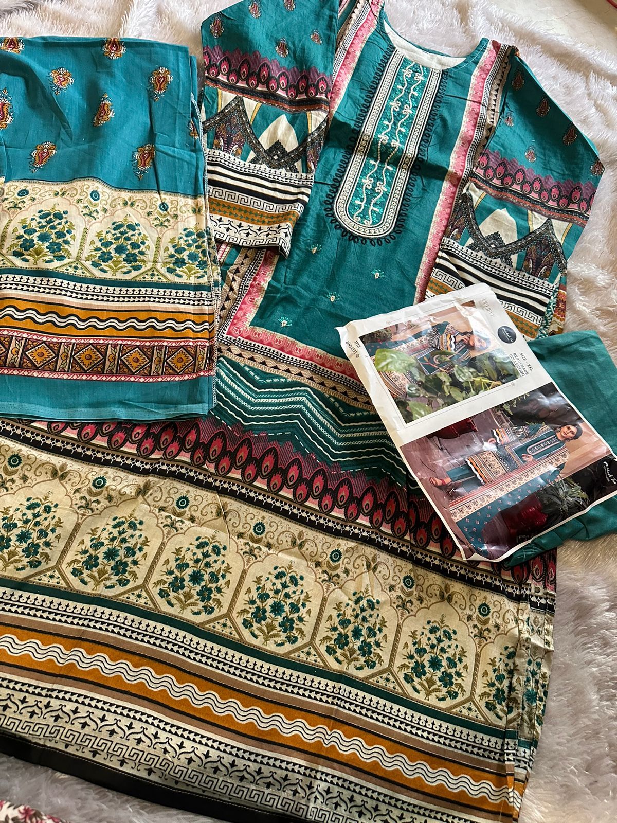 DESIGNER HEAVY LAWN COTTON DRESS ( PACK OF 4 )