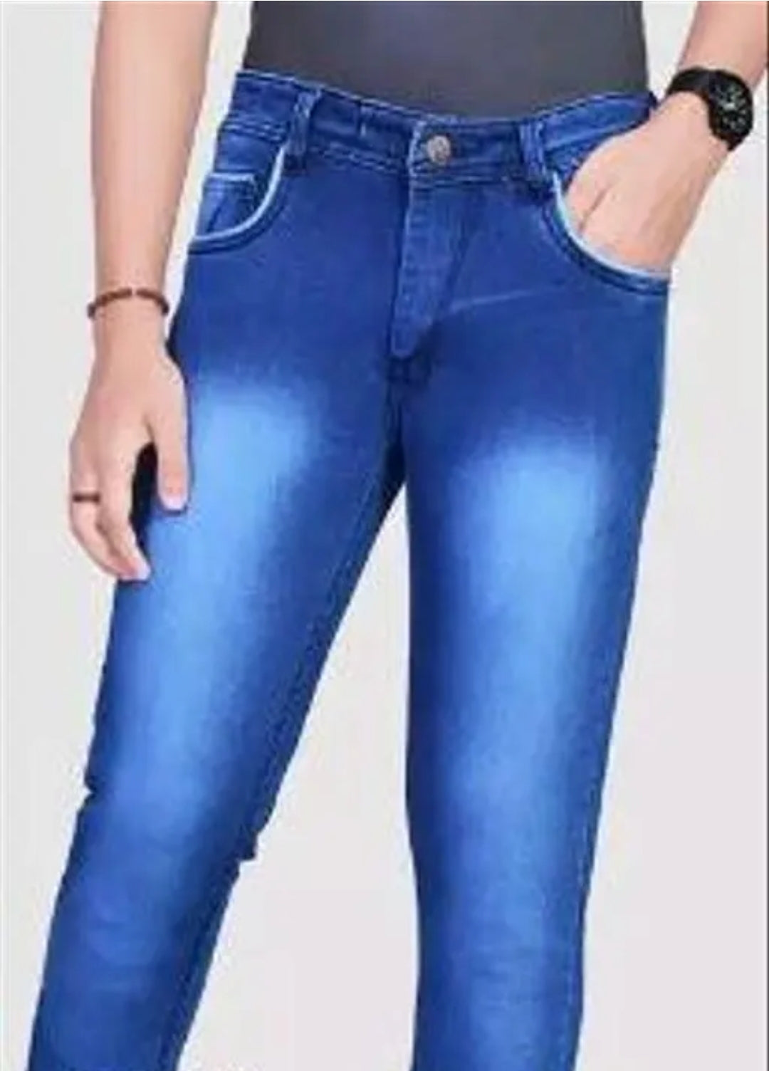 MEN'S COTTON BLEND BLUE JEANS