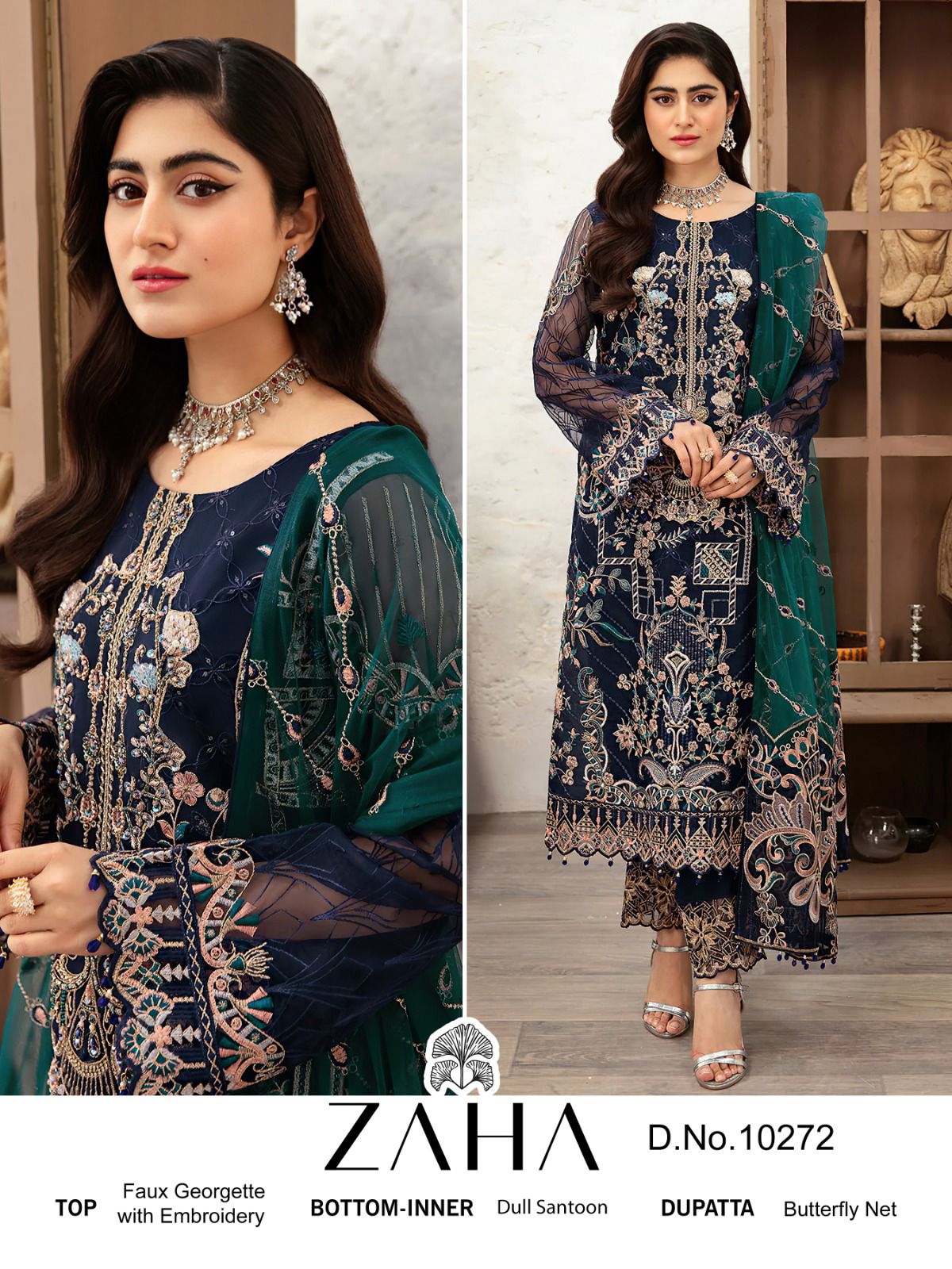 GEORGETTE HEAVY EMBROIDERED DRESS