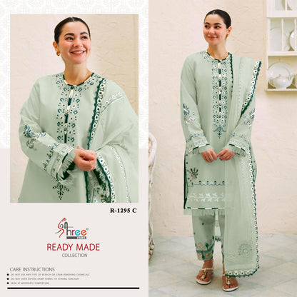 CAMBRIC COTTAN PRINTED PAKISTANI DRESS ( PACK OF 4 )