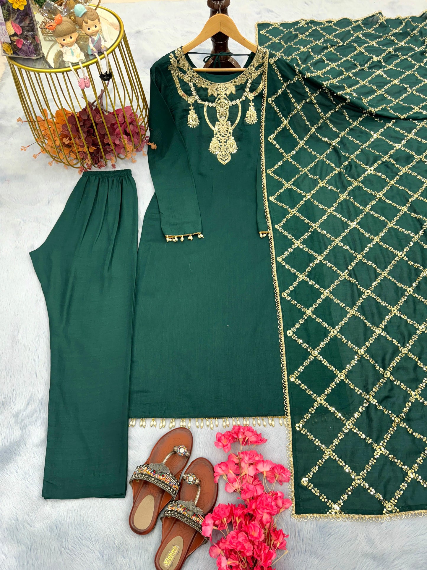 DESIGNER SULB SILK WITH ZARI EMBROIDERY DRESS