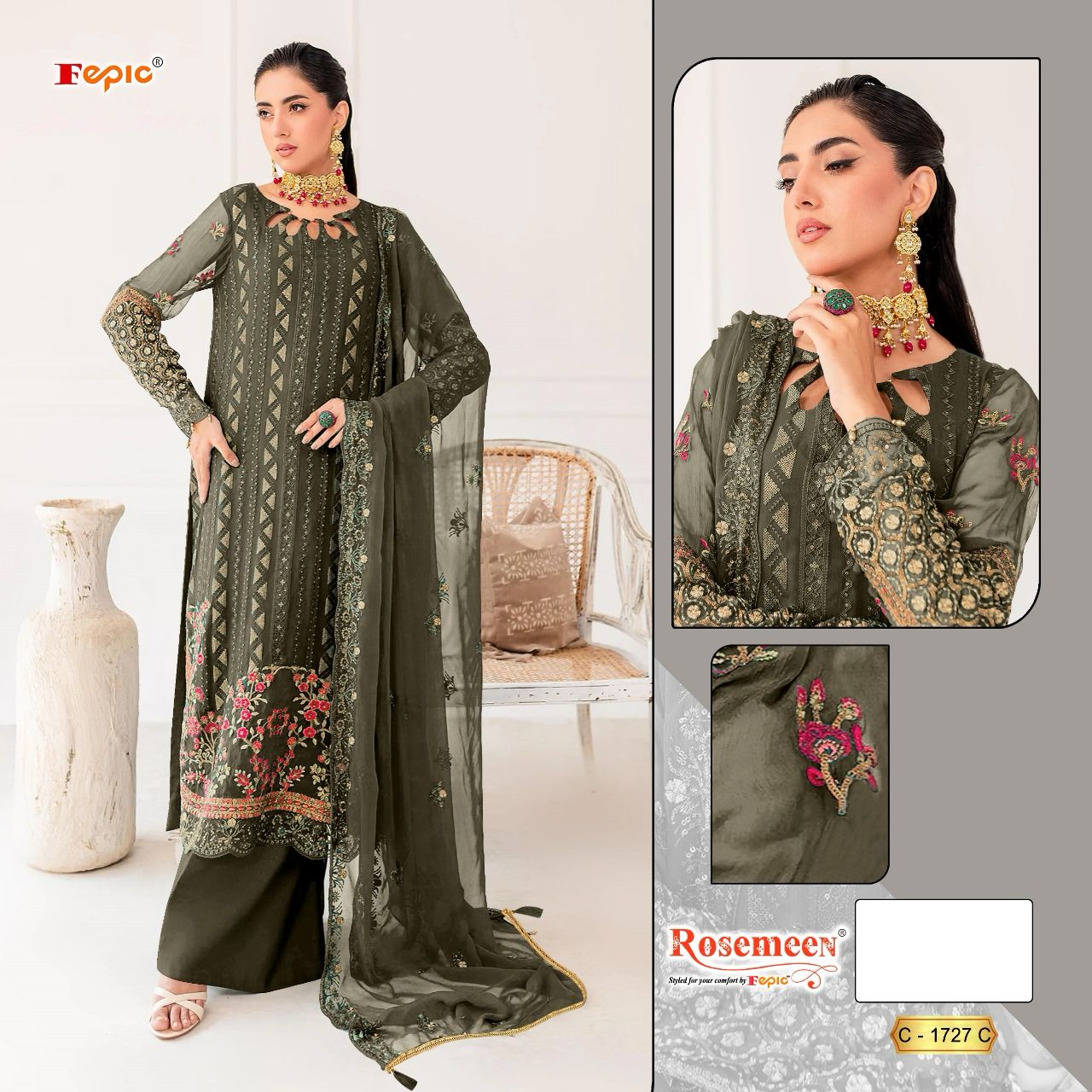 DESIGNER GEORGETTE WITH EMBROIDERY PAKISTANI DRESS