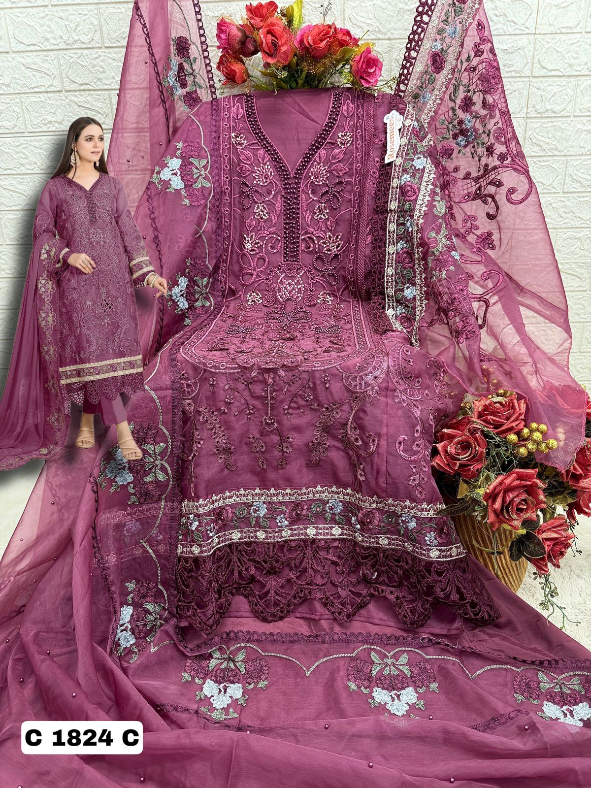 DESIGNER ORGANZA PAKISTANI SUITE