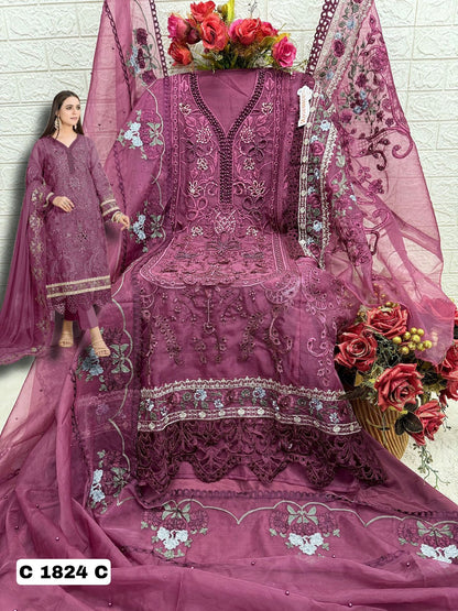 DESIGNER ORGANZA PAKISTANI SUITE