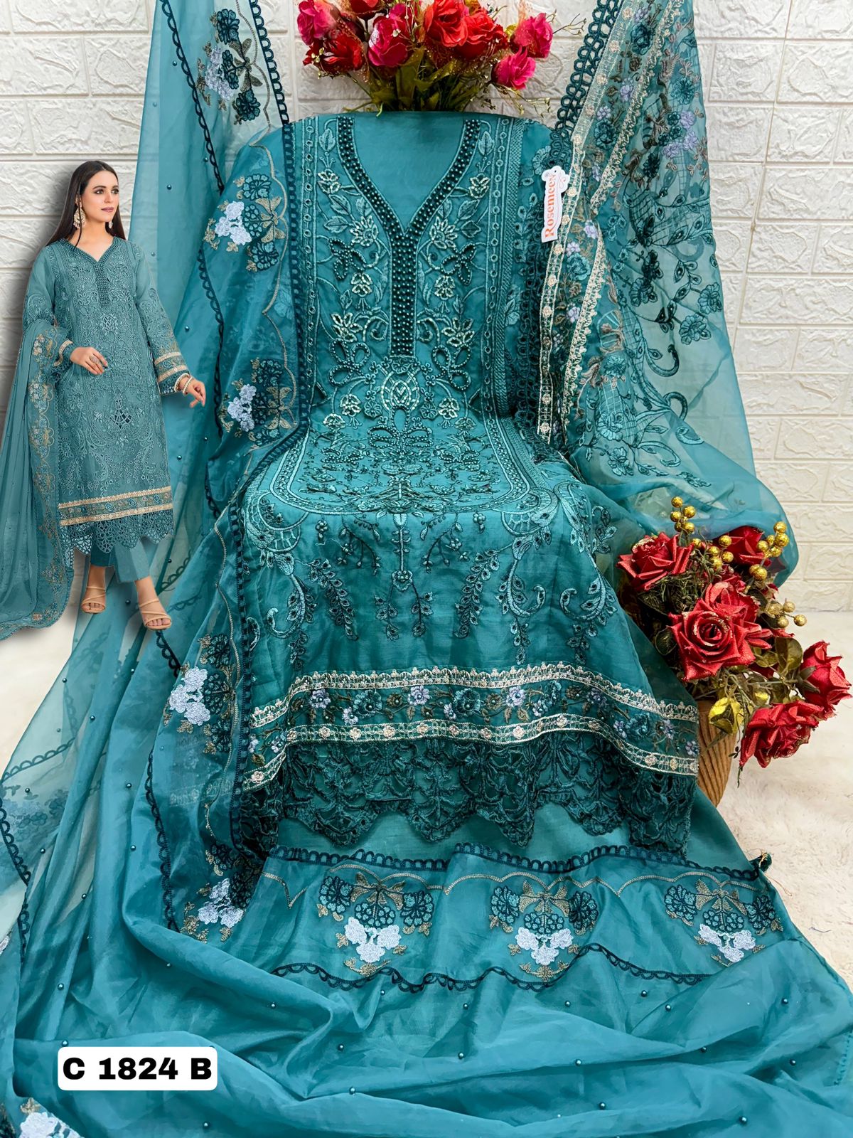 DESIGNER ORGANZA PAKISTANI SUITE