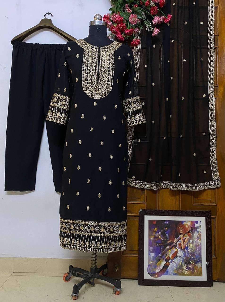 HEAVY GEORGETTE WITH SEQUENCE DRESS