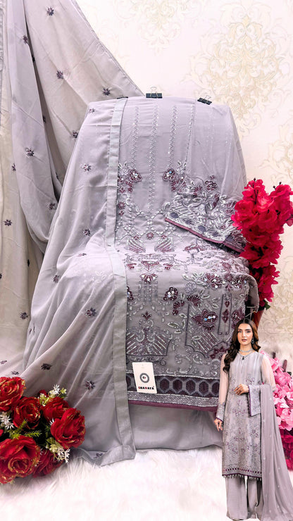 NEW FOX GEORGETTE EMBROIDERED WORK SUIT