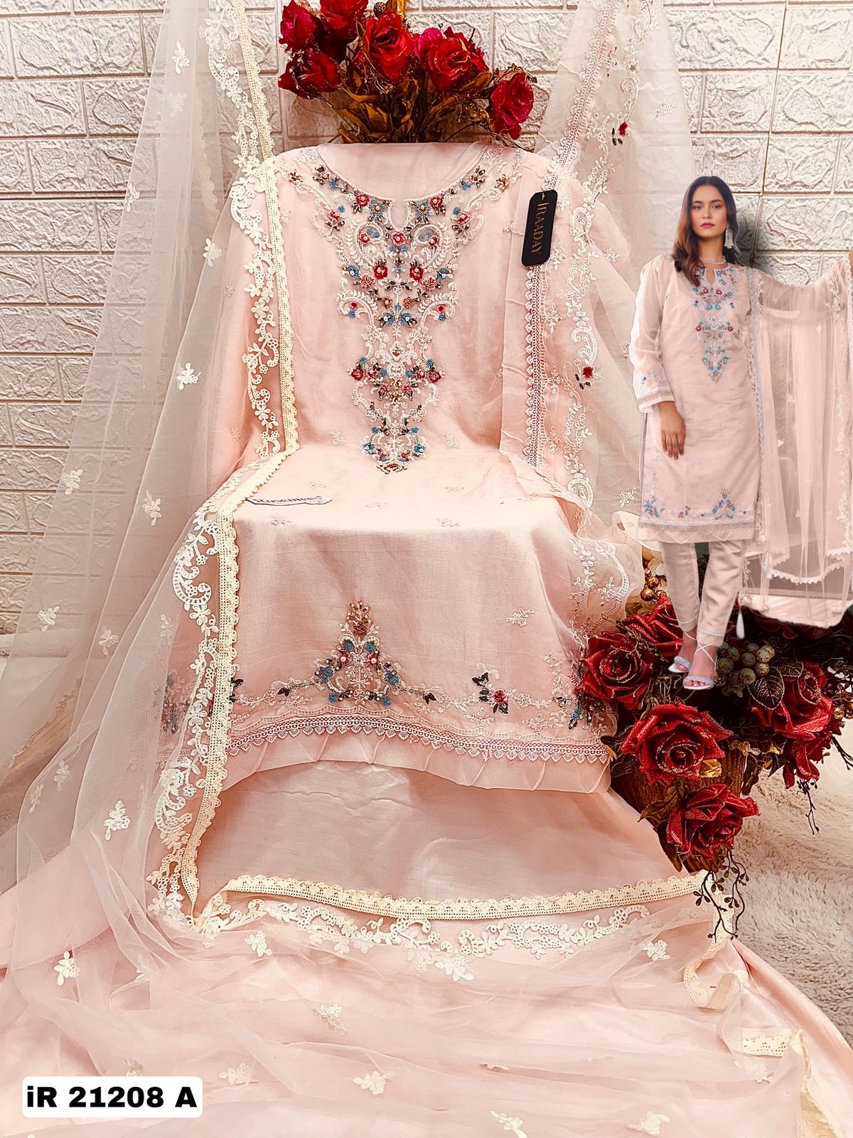 DESIGNER ORGANZA WITH EMBROIDER PAKISTANI DRESS