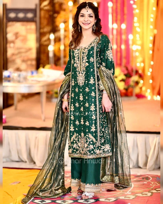 INDIAN HEAVY CHINON SILK PAKISTANI DRESS