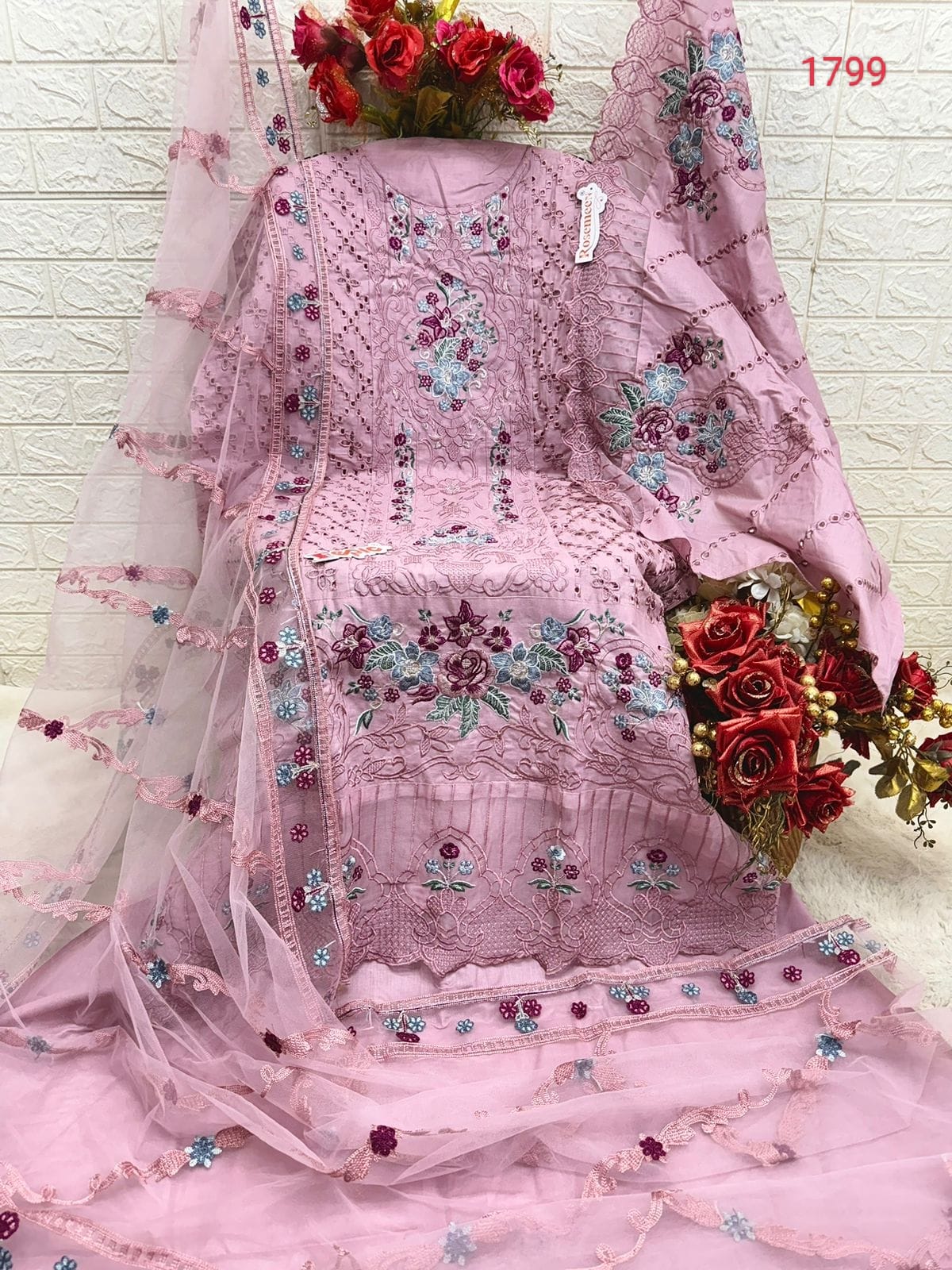 DESIGNER COTTON EMBROIDERED DRESS