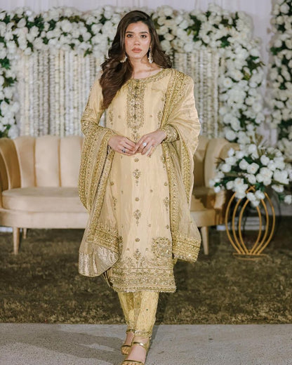 DESIGNER HEAVY CHINON SILK PAKISTANI SUITE