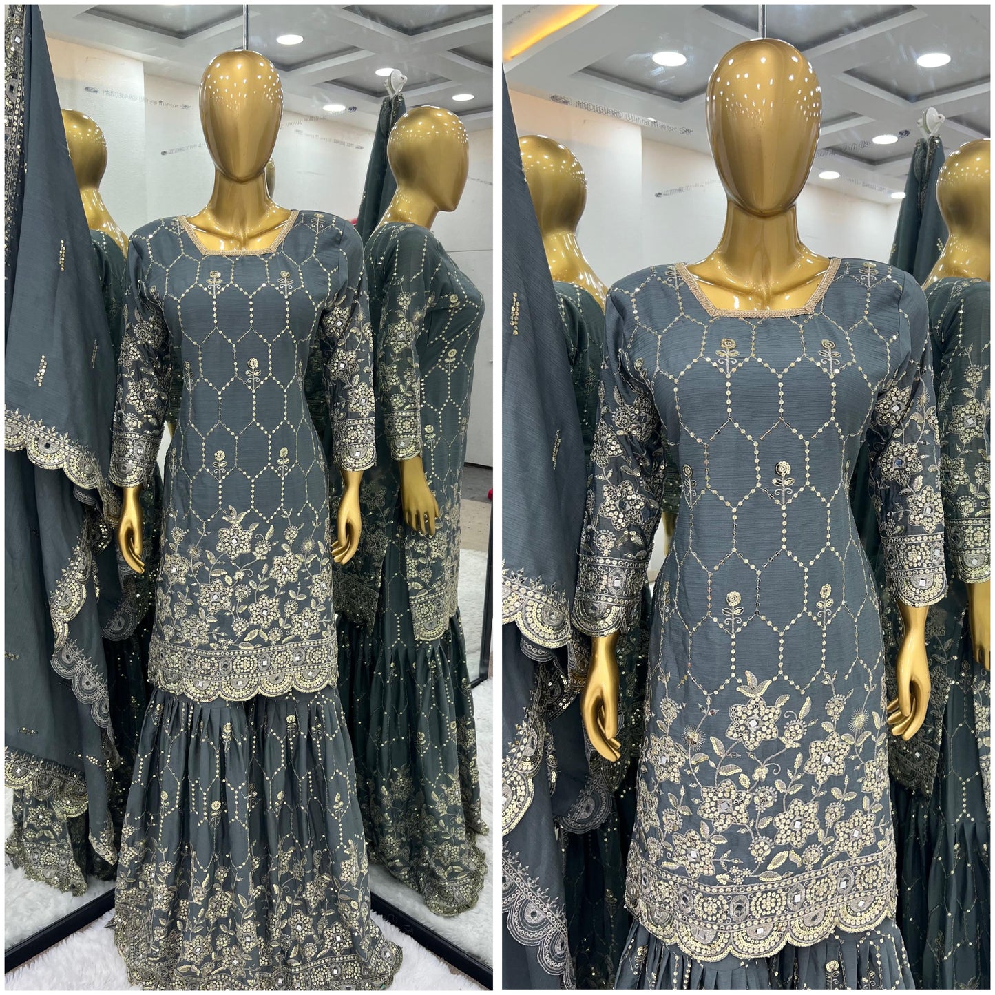 DESIGNER PURE CHINNON SILK DRESS