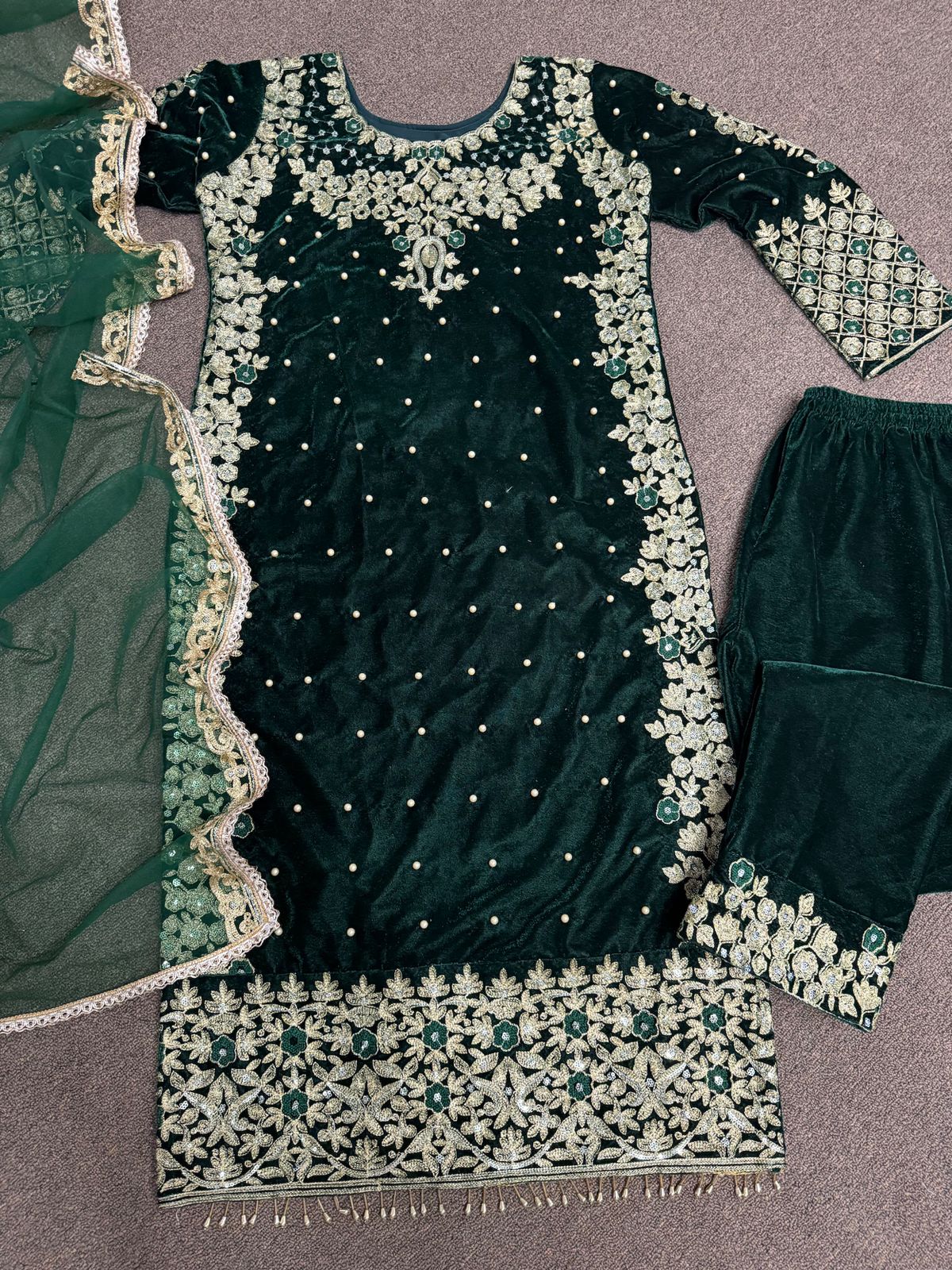 HEAVY  VISCOSE VELVET PAKISTANI DRESS