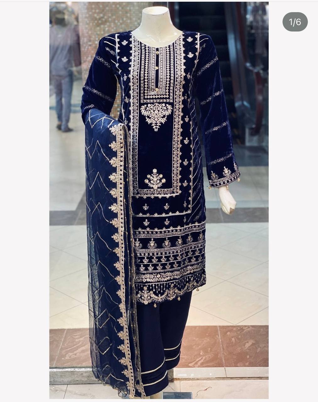 DESIGNER VISCOSE VELVET PAKISTANI DRESS