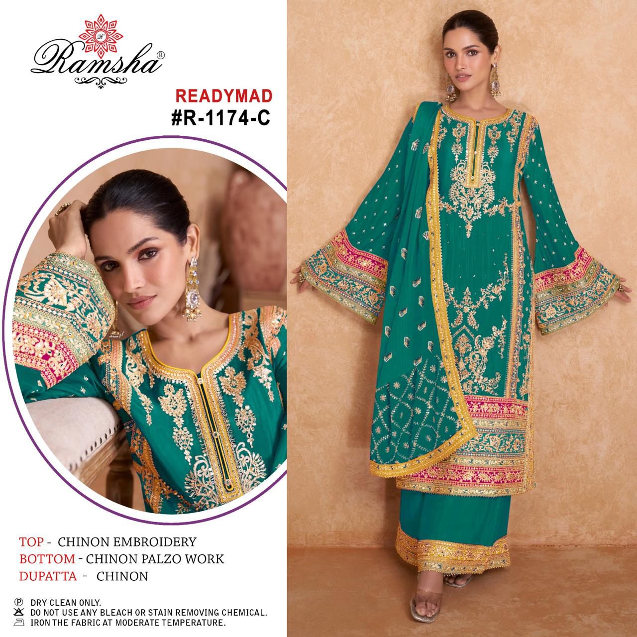 HEAVY CHINON EMBROIDERY PAKISTANI DRESS