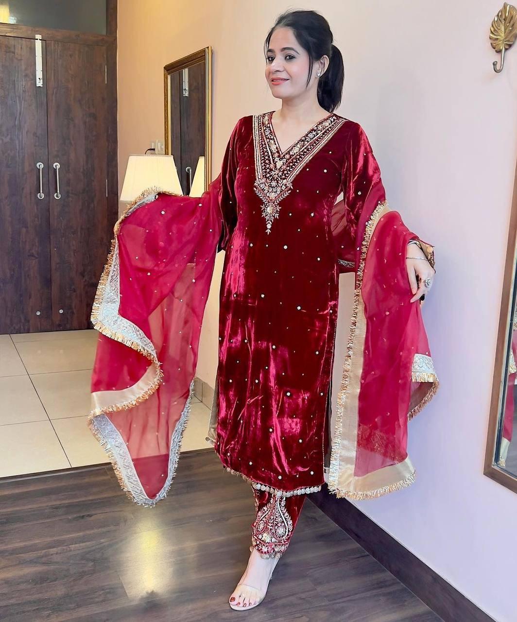 DESIGNER VELVET PAKISTANI DRESS