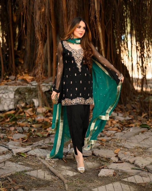 HEAVY GEORGETTE SEQUENCE PAKISTANI DRESS