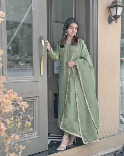 NEW ROMAN SILK PAKISTANI DRESS