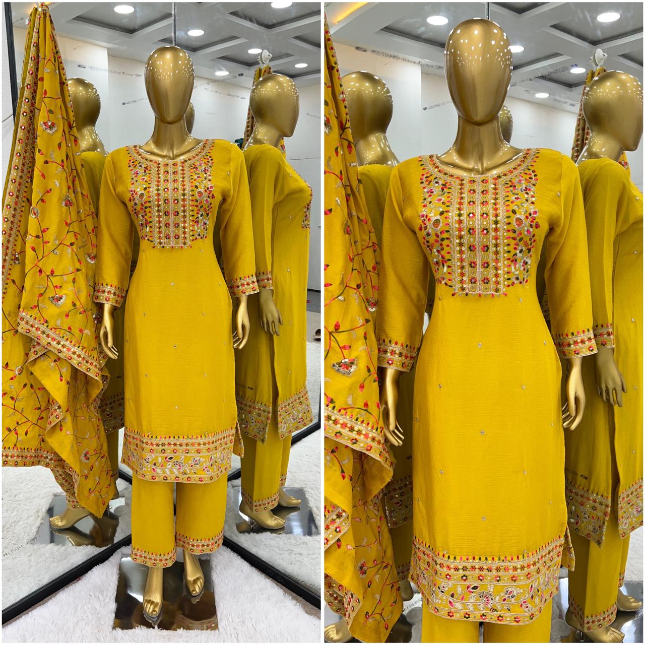 PURE CHINNON SILK PAKISTANI SUIT