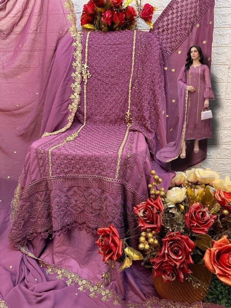 Indian Heavy Embroidery Salwar Kameez Dress