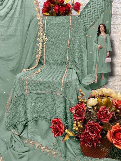 Indian Heavy Embroidery Salwar Kameez Dress