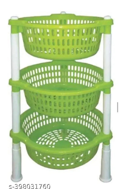 RACK PLASTIC 3 LAYER VEGETABLE AND FRUIT TROLLEY