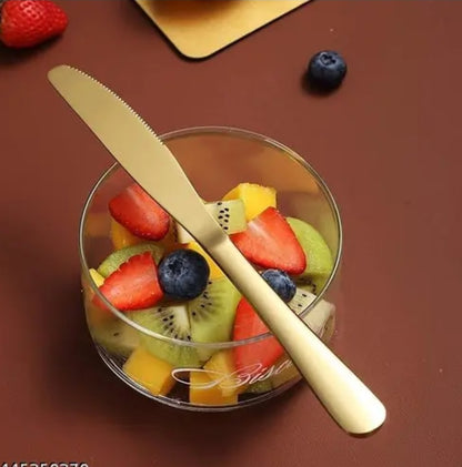 LUXURY STAINLESS STEEL BUTTER KNIFE SET OF 2 PICS