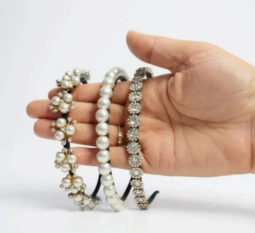 GIRLS FANCY HAIR BAND BEAUTIFUL PEALS HAIR BAND