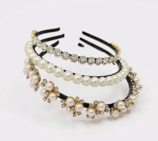 GIRLS FANCY HAIR BAND BEAUTIFUL PEALS HAIR BAND