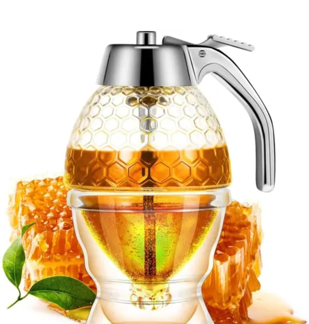 HONEY DISPENSER 250ML - ACRYLIC HONEY CONTAINER WITH CUP