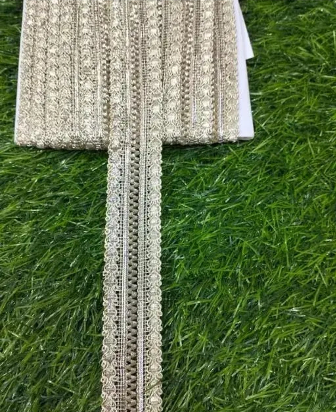 UNIQUE PATTERN WATER COLOR LACE 8.5M GOTA PATTI INDIAN WOMEN SARE SUIT LACE