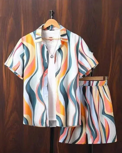 MENS PERIMUM COAT SET AND PRINTED FANCY SHIRTS WITH SHORTS