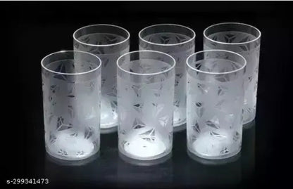 PLASTIC DIAMAND DESGINE 6 PICS UNBREAKABLE STYLISH TRANSPARENT GLASS