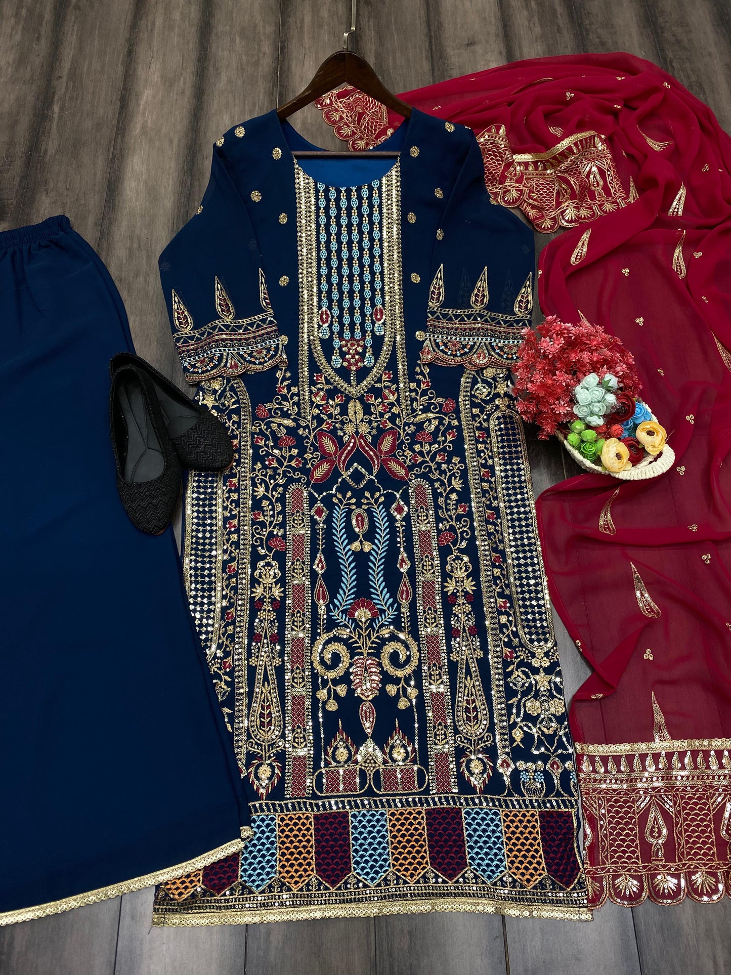 FAUX GEORGEET PAKISTANI DRESS