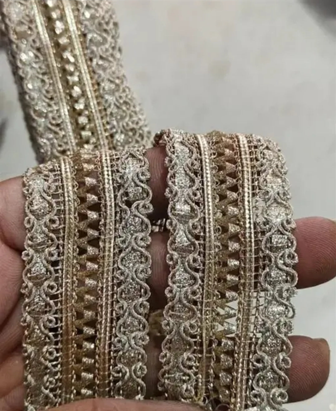 UNIQUE PATTERN WATER COLOR LACE 8.5M GOTA PATTI INDIAN WOMEN SARE SUIT LACE